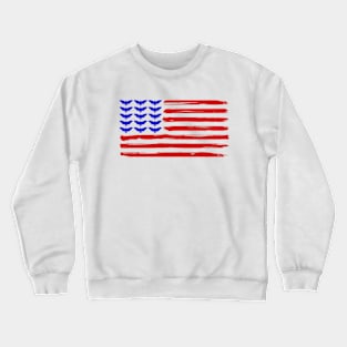 Cicada Distressed American Flag Crewneck Sweatshirt